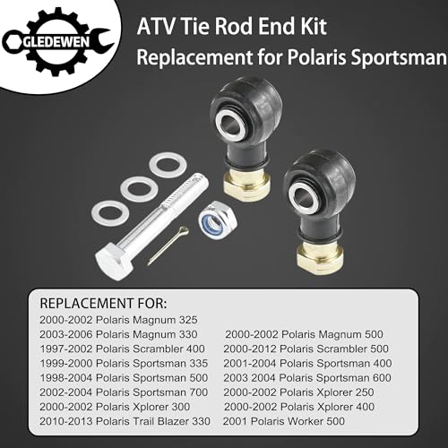 Tie Rod End Kit, Fit for 1998-2004 Polaris Sportsman 335/400/500/600/700 | 97-12 Scrambler 400/500, 00-02 Xplorer 250/300/400, 10-13 Trail Blazer 330 ATV Accessories - size: Polaris