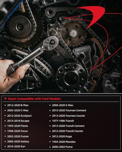 Fordnova Timing Belt Tool Kit Motor Tech Timing Tool Kit Compatible with Ford Focus Fiesta Volvo Mazada 1.5 1.6 VCT Ecoboost Engine - color: 303-1550