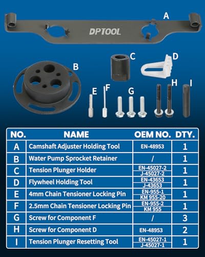 DPTOOL Camshaft Actuator Locking Timing Tool Kit Cam Phaser Retainer Water Pump Sprocket Retainer Holding Tool Compatible with GM/Buick/Chevrolet/GMC Ecotec 2.0 2.4 Engine Replace EN48953 - size: for GM 2.0 2.4