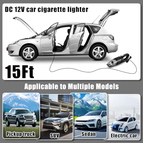 Car Cleaning Kit, Car Vacuum Interior Detailing Cleaner Kit with High Power Handheld Vacuum, Brush Set, Windshield Tool, Duster, Towels, Complete Car Care Tools for Women (Black) - color: Black