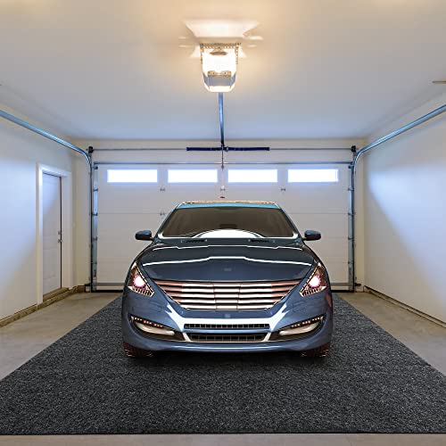 HOMBYS Garage Floor Mats for Under Car, Dark Grey Garage Flooring Rug, Motorcycle Oil Spill Mat, Absorbent Oil Garage Parking Mat 7'9"x18', Non Slip and Waterproof Backing - size: 18'x7'9''