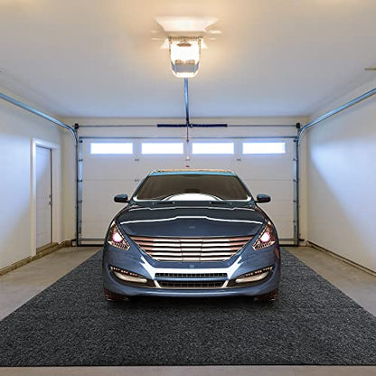 HOMBYS Extra Large Garage Floor Mats for Under Car, Dark Grey Garage Flooring Rug, Motorcycle Oil Spill Mat, Absorbent Oil Garage Parking Mat 7’4”x17', Non Slip and Waterproof Backing - size: 17' x 7'4"