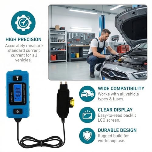 Automotive Circuit Fault Probe Tester, CNBJ-611 Car Circuit Tester, Automotive Fuse Tester Max 48V, Circuit Fault Test Tool, Blade Fuse with 23A 12V Battery (1 PCS) - color: 1 PCS