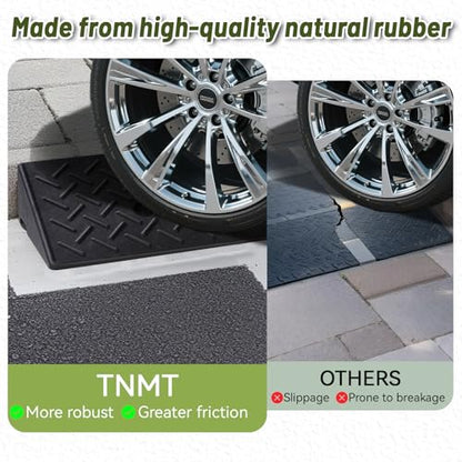 TNMT 2 Pack Curb Ramps for Driveway, 3 1/8" Height Rise Rubber Threshold Ramp for Wheelchair 3300 lbs Capacity, Shed Ramps for Riding Mower, Garage Ramp for Motorcycle, Loading Dock - size: 3 1/8" Rise