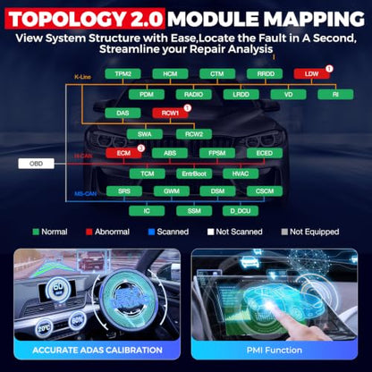 LAUNCH X431 PRO3S+ Smartlink HD Heavy Duty Truck Scanner,2026 Diesel&Gasoline Bidirectional Diagnostic Scan Tool with J2534 Protocols,Topology Map,60+Service,ECU Code,CANFD &DOIP,2 Yrs Free Update