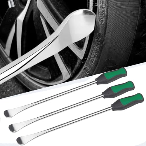 14.5" Tire Spoons Motorcycle, Lawn Mower,Dirt Bike Tire Spoon Set, Professional Tire Changing Spoons Lever Iron Removal Tool Kit with Bag 3x14.5 inch Tire Irons and 2 Rim Protector - color: green