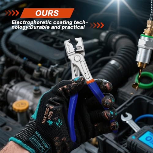 Clic R Hose Clamp Pliers Heavy Duty European Vehicle Car Tool | Fully electroplated Clic-R clamp pliers for European vehicle fuel line and coolant hose clamp service - color: Clic-r Plier