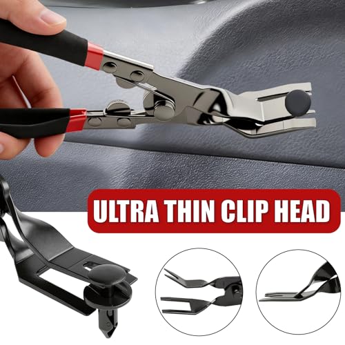1PCS Car Clip Pliers Tool, Panel Clip Pliers Set Fastener Remover, Auto Retainer Clip Trim Rivet Removal Tool, Auto Door Car Upholstery Trim Clip Removal Tool (Black & Red) - color: Black & Red - 1 Pcs Clip Removal Plier
