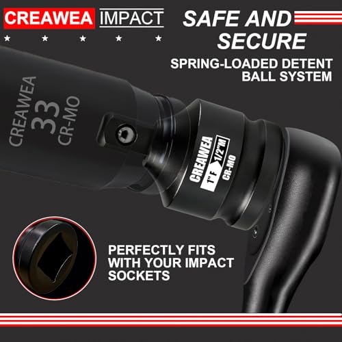 Impact Socket Adapter 1" F to 1/2" M, Cr-Mo Steel, Enhances Impact Driver Conversions, For Auto and Construction Use - size: 1" Female to 1/2" Male