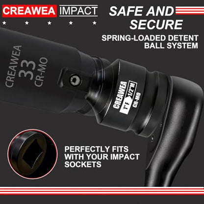Impact Socket Adapter 1" F to 1/2" M, Cr-Mo Steel, Enhances Impact Driver Conversions, For Auto and Construction Use - size: 1" Female to 1/2" Male