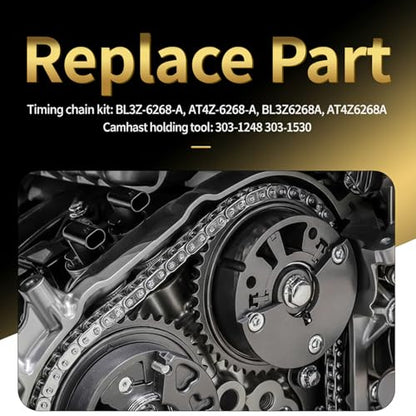 Timing Chain Kit with Water Pump with Camshaft Holding Tool with Timing Alignment Holder Tool Kit Fit for 2011-2019 Ford Edge/Explorer/Flex/Taurus/Mustang 3.5L 3.7L V6 Replace OE BL3Z-6268-A
