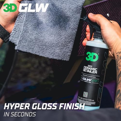 3D SiO2 Ceramic Detailer 1 Gallon – Quick Detailer with Advanced SiO2 Polymers – Hydrophobic Protection, UV Defense, High Gloss Finish, Ceramic Coating Booster – Professional Car Care – Made in USA - size: 128 Fl Oz (Pack of 1)