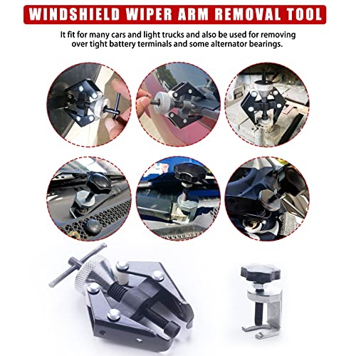 Gashwer Battery Terminal and Wiper Arm Puller Tools, Windshield Wiper Arm Removal Tool, Heavy-Duty Arm Bearing Remover Puller Repair Tool