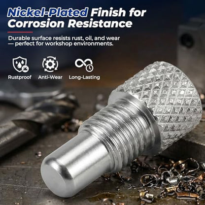 25 Piece Pin Spanner Wrench Set,42CRMO Heat-Treated,Nickel-Plated Finish,Adjustable Spanner Wrench for Bearings,Pulleys & Lock Nuts,Metric & Imperial Precision Pin Wrench,160mm Arms,180° Rotation