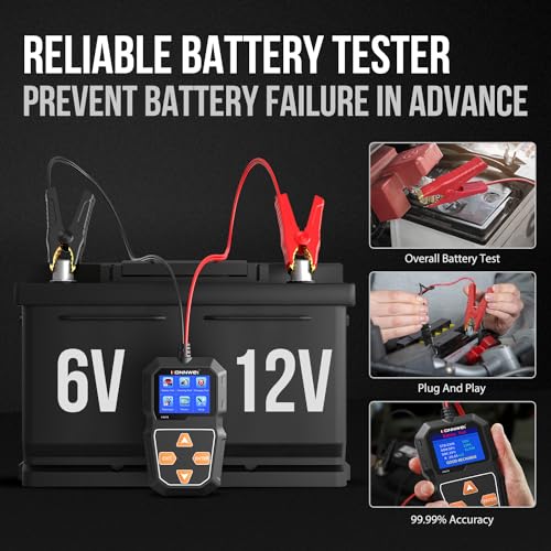 KONNWEI KW218 6V 12V Car Battery Tester 100-2000 CCA Automotive Battery Load Tester Alternator Tester Digital Auto Battery Analyzer Charging Cranking System Tester for Car Truck Marine Motorcycle Boat
