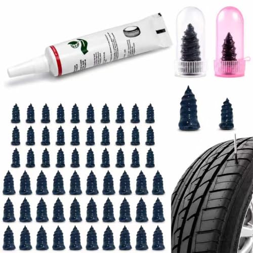 60 PCS Tire Repair Screws with Sealant, 2026 New Heavy Duty Screw Tire Plug Kit，Flat Tire Repair Kit for Tubeless Tires on Cars, SUVs, Motorcycles, Trucks, ATVs & E-Bikes