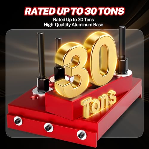 BILITOOLS Universal 30 Ton Hydraulic Shop Press Support Block Plate Kit | Adjustable Support Columns and Press Plates for Wheel Bearing, Hub, Bushing Removal and Suspension Repair
