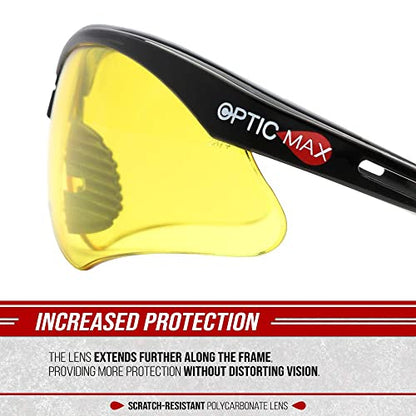 Glove Station Optic Max Anti-Fog Safety Glasses for Men & Women | Clear, Amber & Gray Lenses, Anti-Fog, Scratch-Resistant - ANSI Z87.1 Compliant - color: Amber, size: 1 Pair