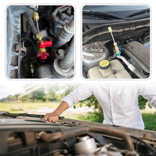 R134a R1234YF R22 AC Valve Core Removal Installer Tool Kit for Automotive and Home Refrigerant Air Conditioning Systems, Adjustable High & Low Pressure fit for Standard JRA & Schrader Valves with Case