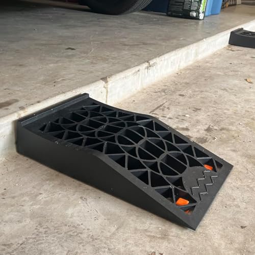 2 Pack Black Car Ramps, Low Profile Car Service Ramp for Vehicle Maintenance, Heavy Duty Ramps for Oil Changes, Trucks & Cars