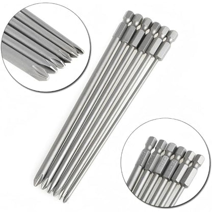 Wolfride 6Pcs 1/4 Inch Hex Shank Long Phillips Head Screwdriver Bits Set Magnetic Cross Head Screwdriver Bits | 5.9-Inch Length - style: Phillips Head
