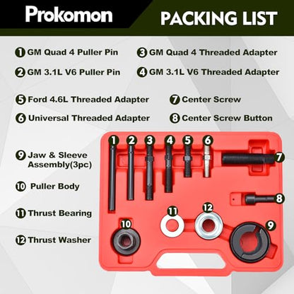 Power Steering Pulley Puller Installer Kit for Most Engines | Removes and installs Power Steering, Water Pump and Vacuum Pump Pulleys. Fits Most Engines for Fast Repairs.