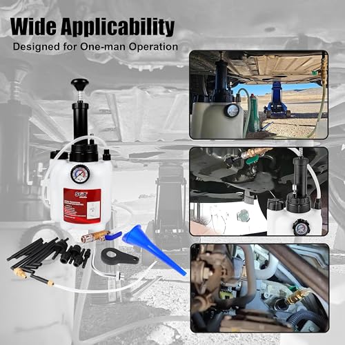SGT 3L Transmission Fluid Pump Set,Transmission Filler Pump with 15pc ATF Adapters,Manual Transmission Fluid Transfer Pump with Pressure Gauge, Automotive Transmission Dispenser Pump Tool