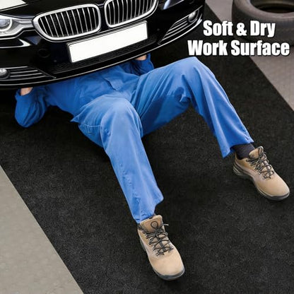 Heavy Duty Oil Spill Mat, Garage Floor Mat for Under Car, Premium Oil Absorbent Pads, Reusable, Slip-Resistant, Waterproof Rubber Backing Contains Liquids, Protects Garage Floor (XL-36''x60'')