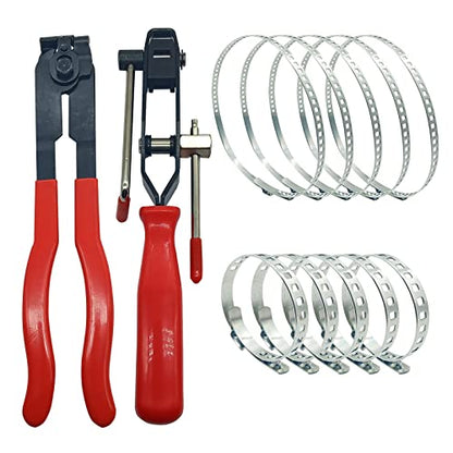 For Auto/ATV Most Cars CV Joint Boot Clamp Pliers,Ear Clamps Pliers,Small/Large Joint Axle Boot Clamp,Universal Adjustable Stainless Steel Drive Shaft CV Boot Clamp