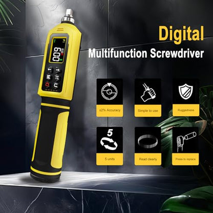ATsafepro Digital Torque Screwdriver Set, 0.8-53.1 in-lbs/0.09-6 Nm, 45 PCS 1/4" Inch Pound Torque Wrench Screwdriver with Buzzer, LED Indicator, 9 Preset Modes, ±2% Accuracy for Precision Work - style: Digital - 0.8-53.1 in-lbs/0.09-6 Nm