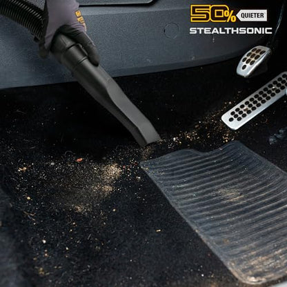 DEWALT 10 Gallon 5.0 Peak HP STEALTHSONIC Shop Vacuum Wet and Dry, Ultra Quiet Wet Dry Vac, Ideal for Jobsite, Garage, Car & Workshop, DXV10P-QT with Attachments & Powerful Suction, Portable Cleaning - size: 10 Gallon