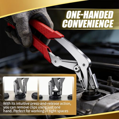 Car Clip Pliers Trim Removal Tool for Clip Panel Car Push Pin Automotive Clip Remover for Auto Fastener Rivet Body Repair for Door Panels Interior Exterior Trim Mechanic Without Damage Disassembly