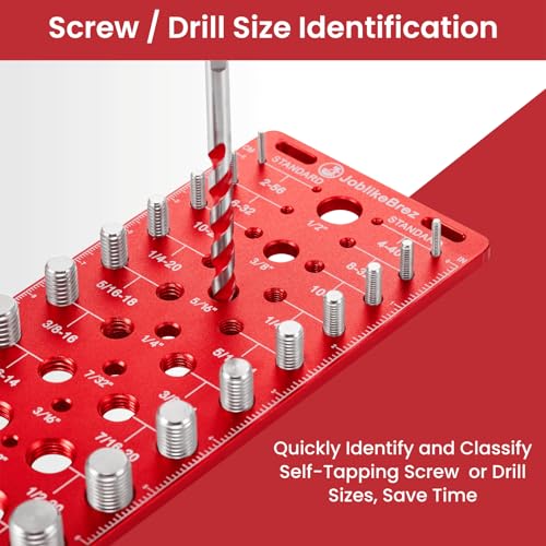 Thread Checker, 60 Nut and Bolt Thread Checker, 20 Standard & 20 Metric & 20 Drill/Screw Gauge, Bolt Size Finder, Wall-Mountable Bolt Thread Identifier Gauge with Inch & CM Ruler - size: 60 Thread Checker