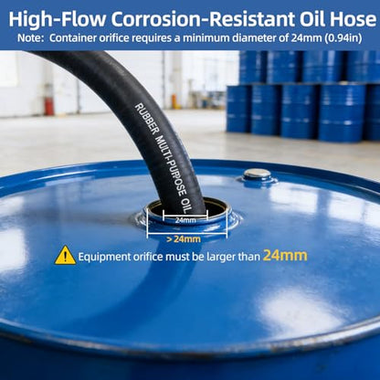 Electric Oil Extractor Pump 12V, 5.8L/Min High Flow Oil Change Pump with 5/8" ID Rubber Hose, Marine Engine Fluid Transfer Pump for Engine Oil, Gear Oil, Motor Oil, Transmission Fluid - color: C-Black Hose