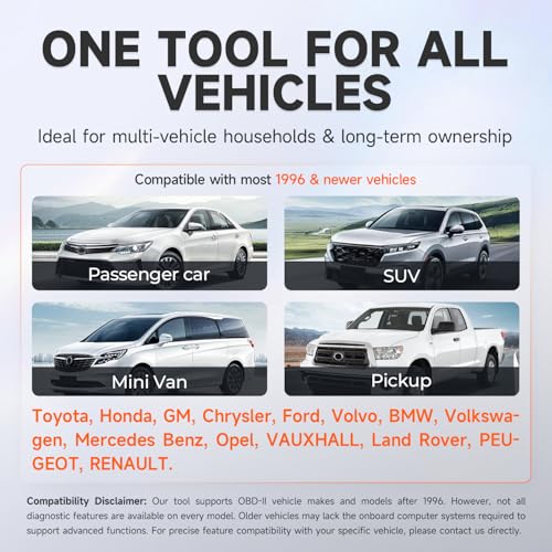 AUTOPHIX 3210Pro Bluetooth OBD2 Scanner with ABS SRS Transmission Live Data | Read and Clear Engine Codes, Customizable HUD Dashboards for iPhone and Android, Lifetime Updates Included, No Subscription