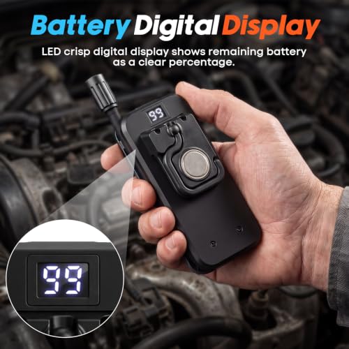 1-Pack LED Rechargeable Work Light with Flexible Gooseneck Light, 750LM Portable Magnetic Light with Stepless Dimming & 6 Lighting Modes, Magnet, Hook & Clip for Car Repair, Camping, Emergency