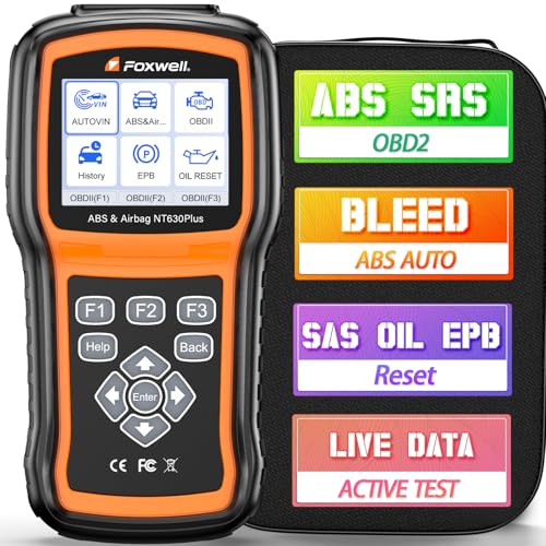 FOXWELL NT630 Plus OBD2 Scanner with ABS and SRS, ABS Auto Bleed Scan Tool & Portable Carrying Case for OBD2 Scanners & Battery Testers