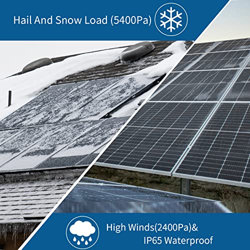 ACOPOWER Solar Panel 100 Watt 12V Black Monocrystalline High-Efficiency Module Off Gird PV Power with Solar Connectors for Battery Charging Boat Caravan RV - size: 100W