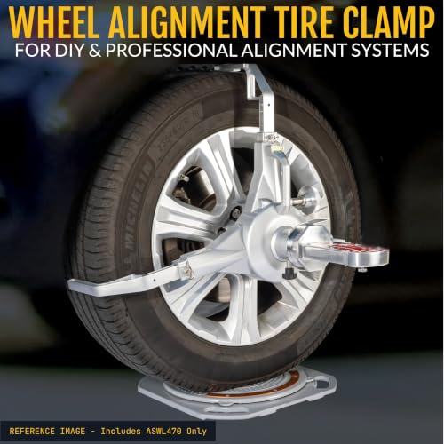 Wheel Alignment Tire Clamp, 18.5"–43.3" Tire OD Range, Magnetic Adapter Plate for Camber & Caster Gauges, Wheel Alignment at Home - size: 43.3 x 13.2 inches