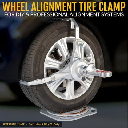 Wheel Alignment Tire Clamp, 18.5"–43.3" Tire OD Range, Magnetic Adapter Plate for Camber & Caster Gauges, Wheel Alignment at Home - size: 43.3 x 13.2 inches