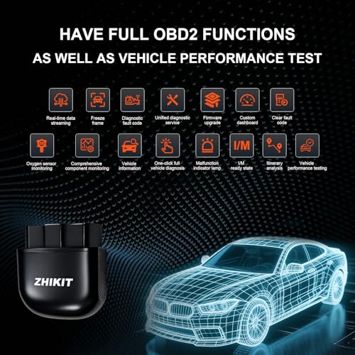 OBD2 Scanner Bluetooth for iPhone/Android-Auto Diagnostic Tool | 1.Compatible with iOS and Android 2.No software subscription fees 3.Supports OBD2-compliant vehicles (1996 and newer)