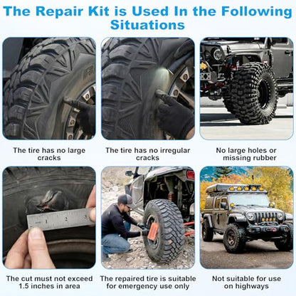 3 Pack Sidewall Plug Tire Repair Kit—Replacement for Side Wall Slug ATV，UTV ，SXS ，Lawn Mower,Tractor, RZR,Talon, KRX,Golf Cart, and Snow Blower— Repairs Side Tears Up to 1.5 Inch - size: 3 Pack