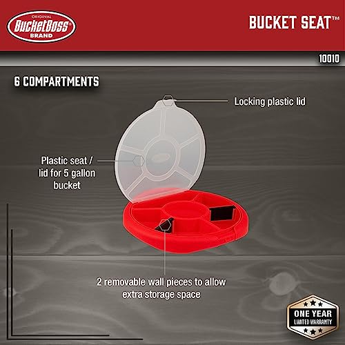 Bucket Boss 5 Gallon Bucket Car Wash Organizer with Seat Small Parts Storage for Bucket