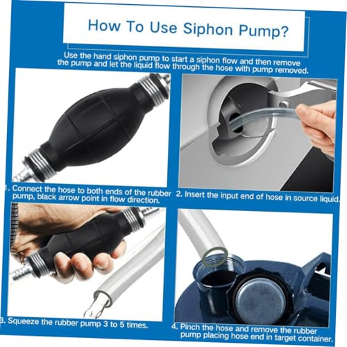Manual Water Suction Hose Siphon Pump for Car and Fish Tank, Sturdy Oil Transfer Tube with Guide, Multi-use Handheld Suction Kit for Automotive and Aquarium Water Replacement