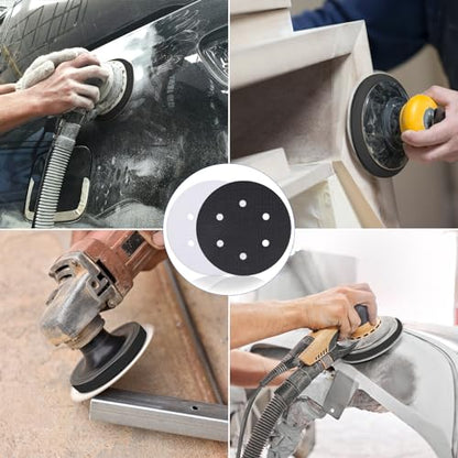 5 Pack Interface Pads, 6 Inch 6 Holes Hook and Loop Soft Density Sponge Cushion Buffer Backing Pad, Foam Sanding Interface Pads for Orbital Sander Automotive Woodworking Polishing - size: 6 inch 6 Hole - 5 Pack