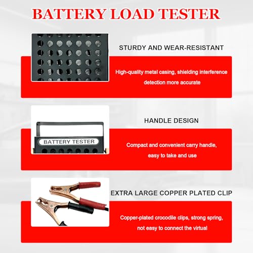 Battery Load Tester, 6V 12V Car Battery Load Checker with Voltmeter and Alligator Clips, Automotive Alternator Tester for Truck RV Motorcycle Boat Batteries, Car Accessories
