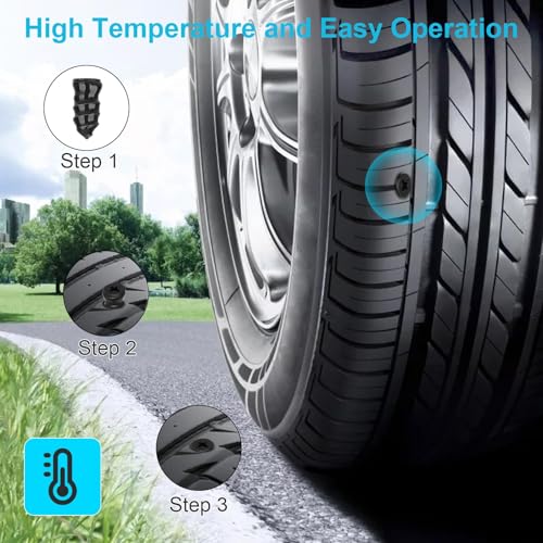 Linkstyle 60PCS Tire Plug Kit, Flat Tire Repair Rubber Nails Kit for Car Truck ATV Tyre Puncture Repair - size: 30 Small and 30 Large Tire Plug Screws