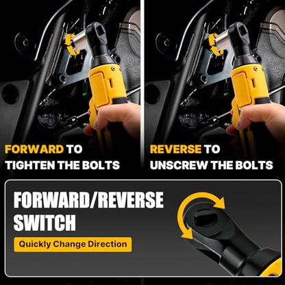 3/8" Cordless Ratchet Wrench,Compatible with DEWALT 20V MAX Battery,73.6 Ft-Lbs (100N.m) Brushless Electric Wrench Ratchet with Variable Speed Trigger,7 Sockets,1/4" Adaptor,3" Extension Bar