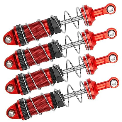 Full Metal Shock Absorber Damper Compatible with MN Model MN128 MN86 MN86K MN86KS G500 1/12 RC Crawler Car (Red) - color: Red