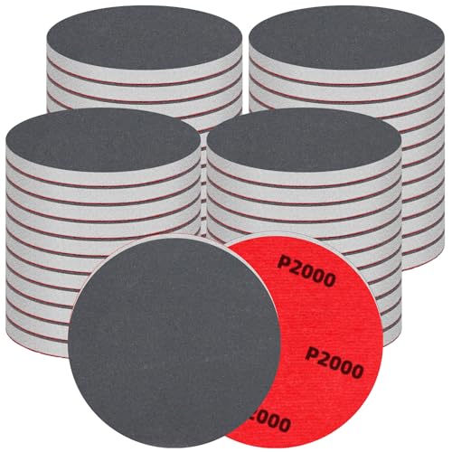 48 Pcs 3 inch Sanding Sponge Disc Set, 2000 Grit Hook and Loop Foam Sanding Pads, Washable Reusable Sandpaper Assortment for Wood, Metal, Auto, Wet Dry Finishing - color: 2000 Grit, size: 3 Inch